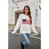 Autumn/Winter Round Neck Long Sleeve American Flag Printed Sweaters Easter Independence Day Fashion Women's Sweaters