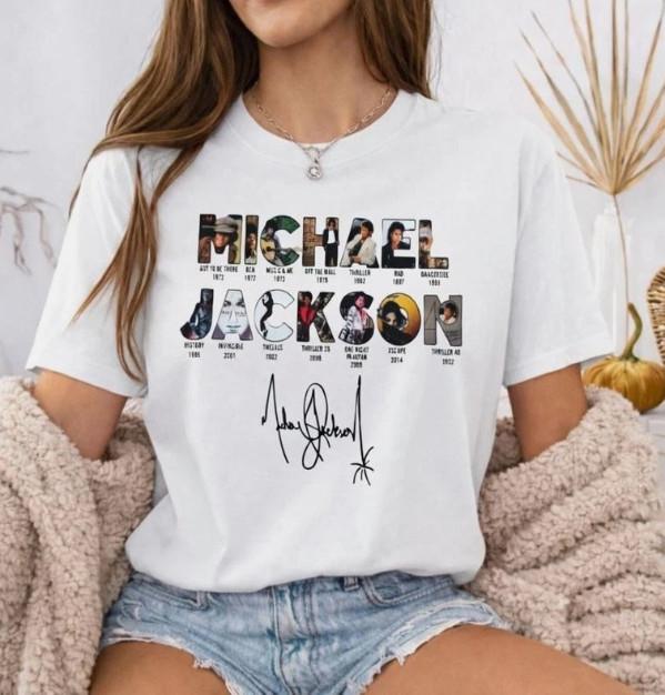 Michael Jackson 90s Retro Graphic T-Shirt, Unisex Cotton Streetwear Top1 S