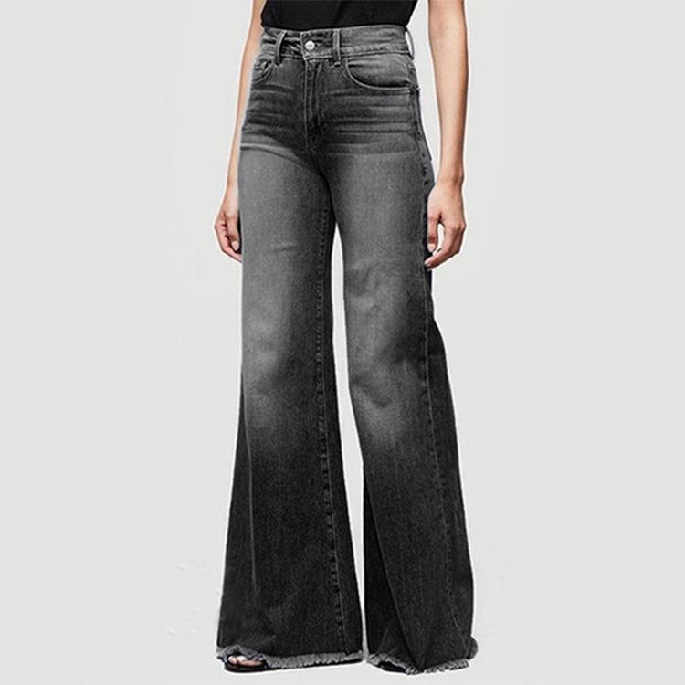 2024 Summer Elegant Mid-Waist Flared Denim Pants for Women