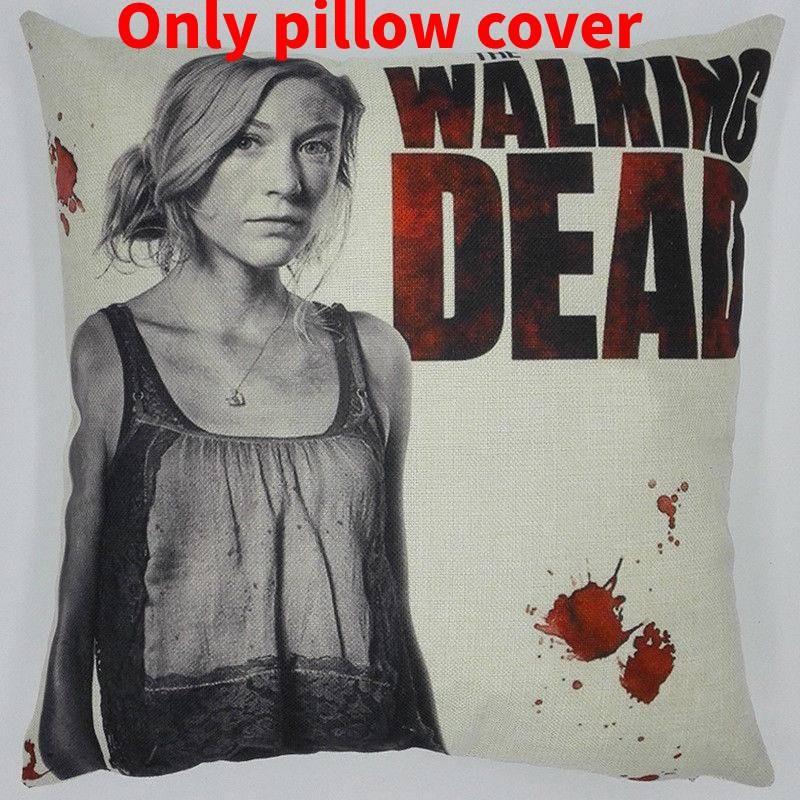 Премиальная серая льняная наволочка для диванной подушки Walking Dead для фанатов зомби-сериала 45x45 см Style E