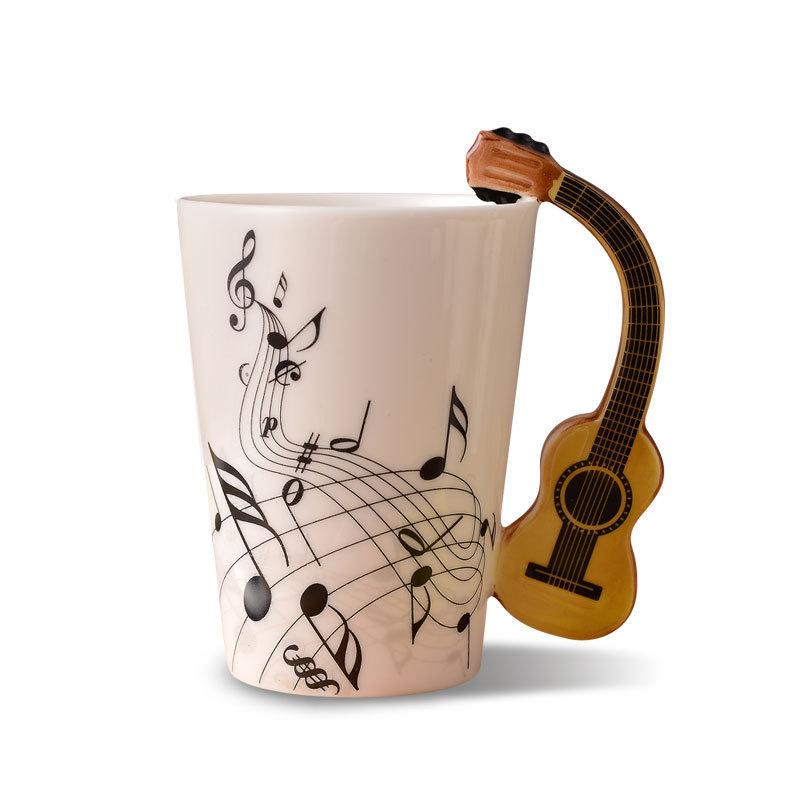 Creatieve Keramische Mok Muziek Drinkbeker Elektrische Gitaar Instrument Notenbeker Cadeau Koffiemok Instrument Handvat