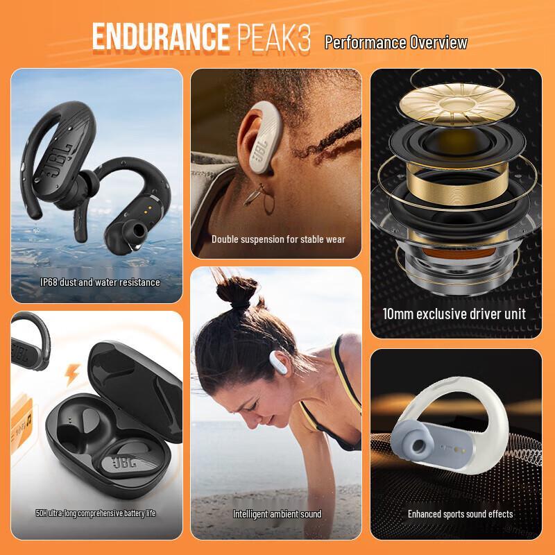 JBL Endurance Peak 3 Wireless Sports Earbuds