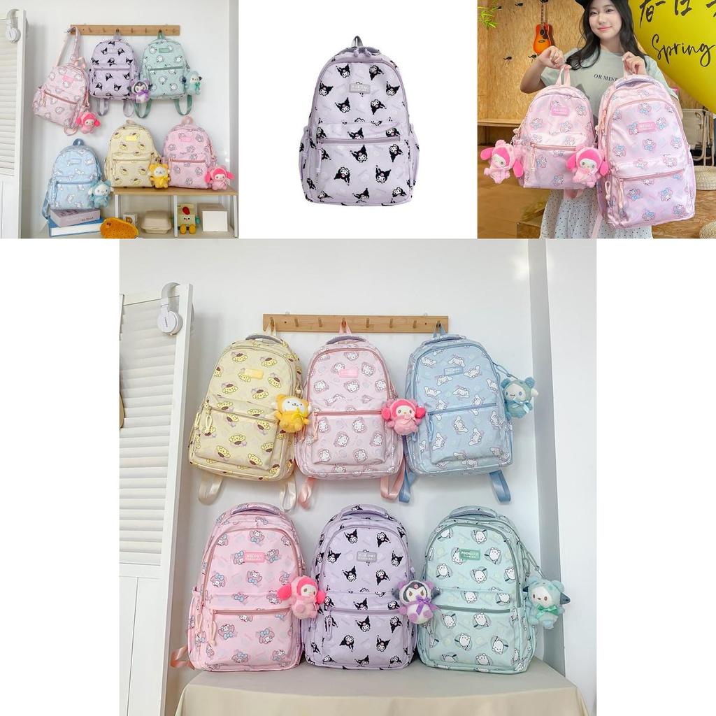 Anime Style Waterproof Nylon Backpack With Expansion For School College Students Special Characters Included