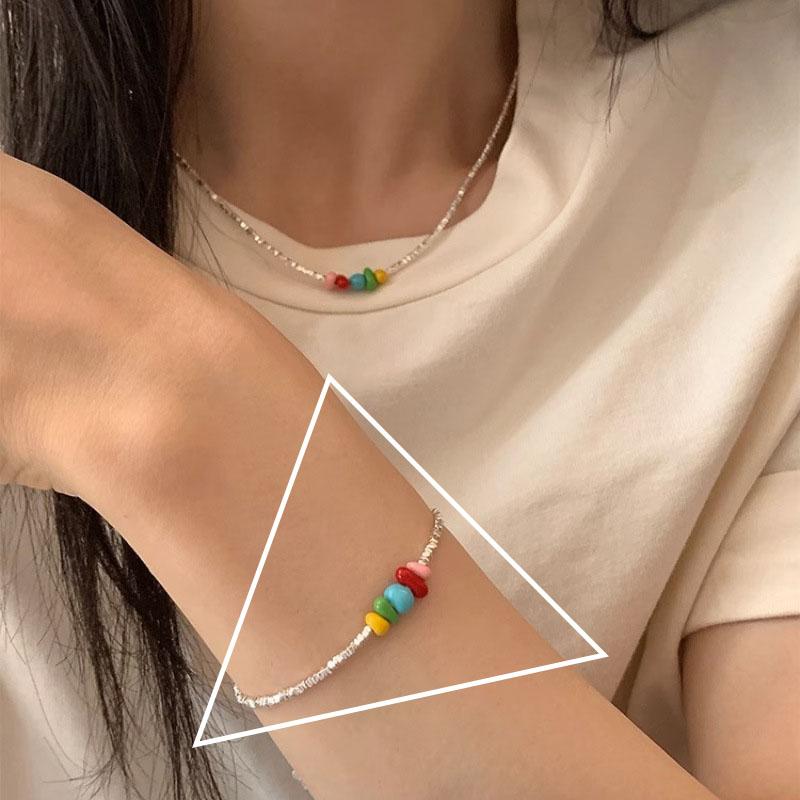 Braccialetto d'Argento Thailandese da Donna Vintage Geometrico Cuore Amore Fortunato Punk Gioielli 2023 Nuovo