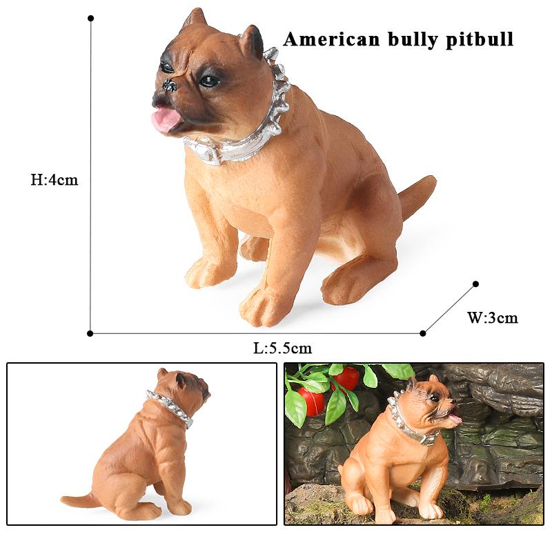 Oenux Dog Animals Model Bulldog Corgi Shiba Inu Husky Pug Schnauzer Chihuahua Puppy Figurines PVC Cute Collection Toy Kid Gift