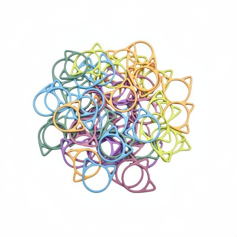 Multicolor Cat Head Metal Buckle for Sweater Crochet and Knitting DIY