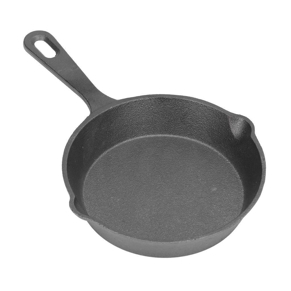 14CM Diameter Cast Iron Mini Frying Pan Flat Bottomed Non Stick Frying Pan for Household Kitchen