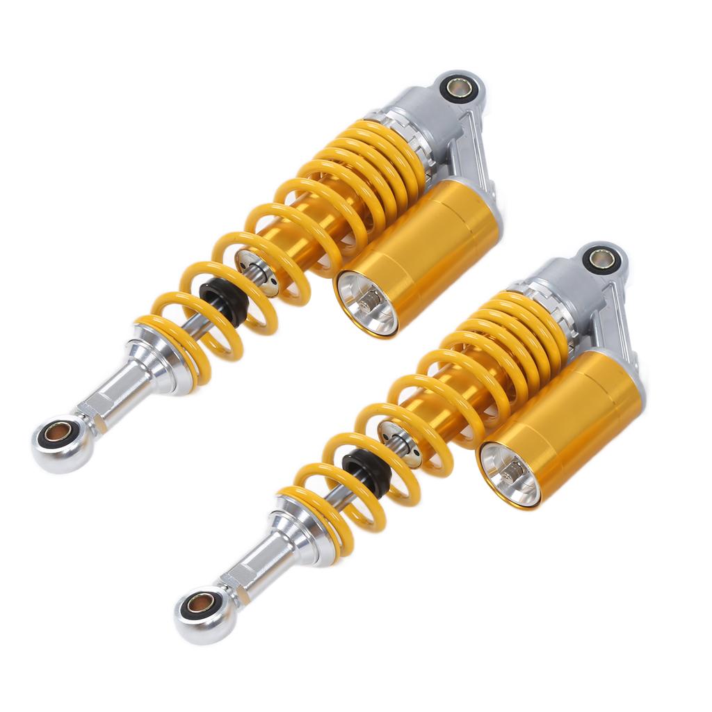 Pair 340mm Motorcycle Shock Absorber Rear Suspension Spring Universal for ATV SUVBlack Silver