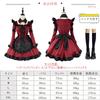 Red Lolita Maid Open Perfect for and Stage Long Cute Set for Women and Includes Socks [RPFLQ] Dress, Chest, Cafes, Halloween, Cosplay, Wear. Sleeves,