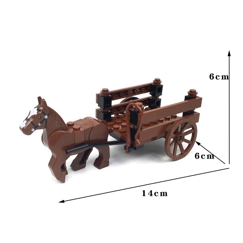 Yuantong Medieval Carriage Transport, Prisoner Car, Three Kingdoms Villain Qin Chariot, Small Particle Building Block