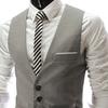 Draktvest Ermeløs Lommer Ensfarget Enkel Herre Formell Business Vest Arbeidsklær