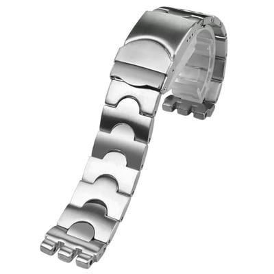 ZHUOLEI Replacement Stainless Steel Watch Strap for Swatch 17mm and 19mm Watches (Includes 3 Spring Bars, Removal Tool, and Box)