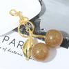 Delicious Exquisite Cherry Crystal Fruit Bag Charm Keychain Pink Cherry Keyring for Elegant Women Jewelry Accessories Gift