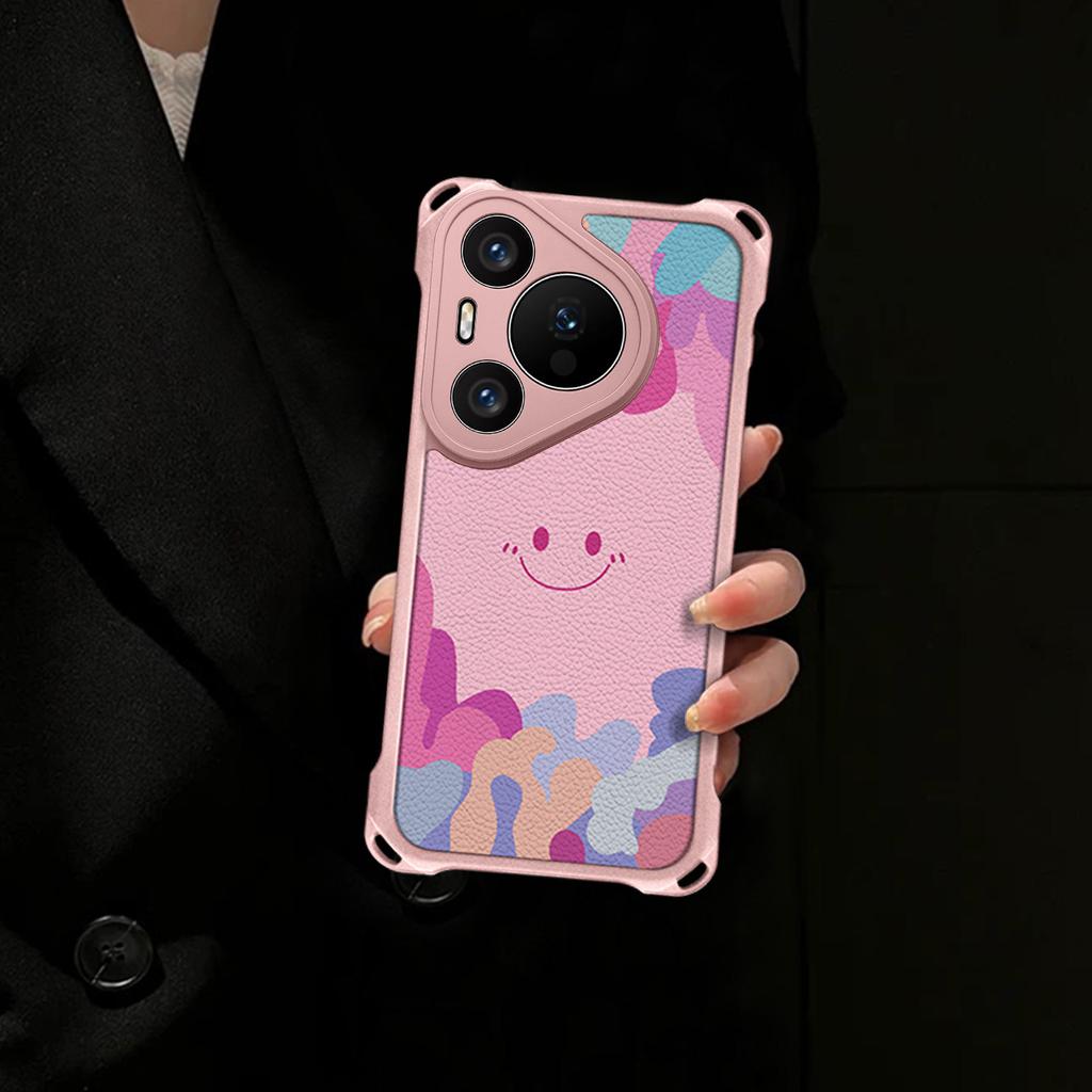 Smiley Face Is Suitable for Huawei P80 Mobile Phone Case P70 Makeup Bracket P60Pro Lanyard P50 Light Luxury P40 Anti-drop Case