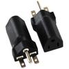 2pcs Black 6-15P To 5-15R American  Plug Adapter Nema 6-15R American  Gauge Adapter  Electrician