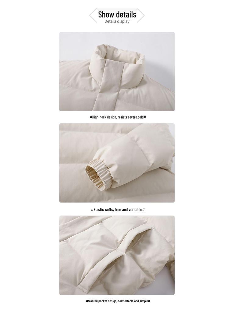 Men’s Thickened Stand Collar Winter Cotton Jacket - Warm, Trendy, Loose Fit, Versatile Casual Bread Coat for Couples