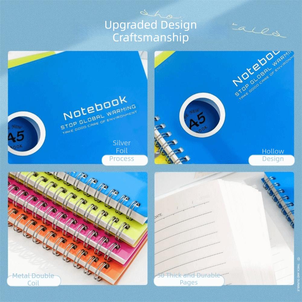 Flexible Coil Design PP Coil Notebook Waterproof Cover Journal Notebook  Note-Taking