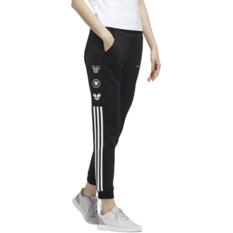 Adidas Neo X Disney Mickey Element Retro Sports Knit Casual Pants Women Bottoms Black GE7782