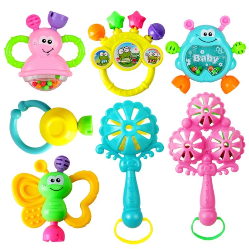 Set Newborn Rattle Baby Early Education Handbell Fancy Musical Toys 7pcs