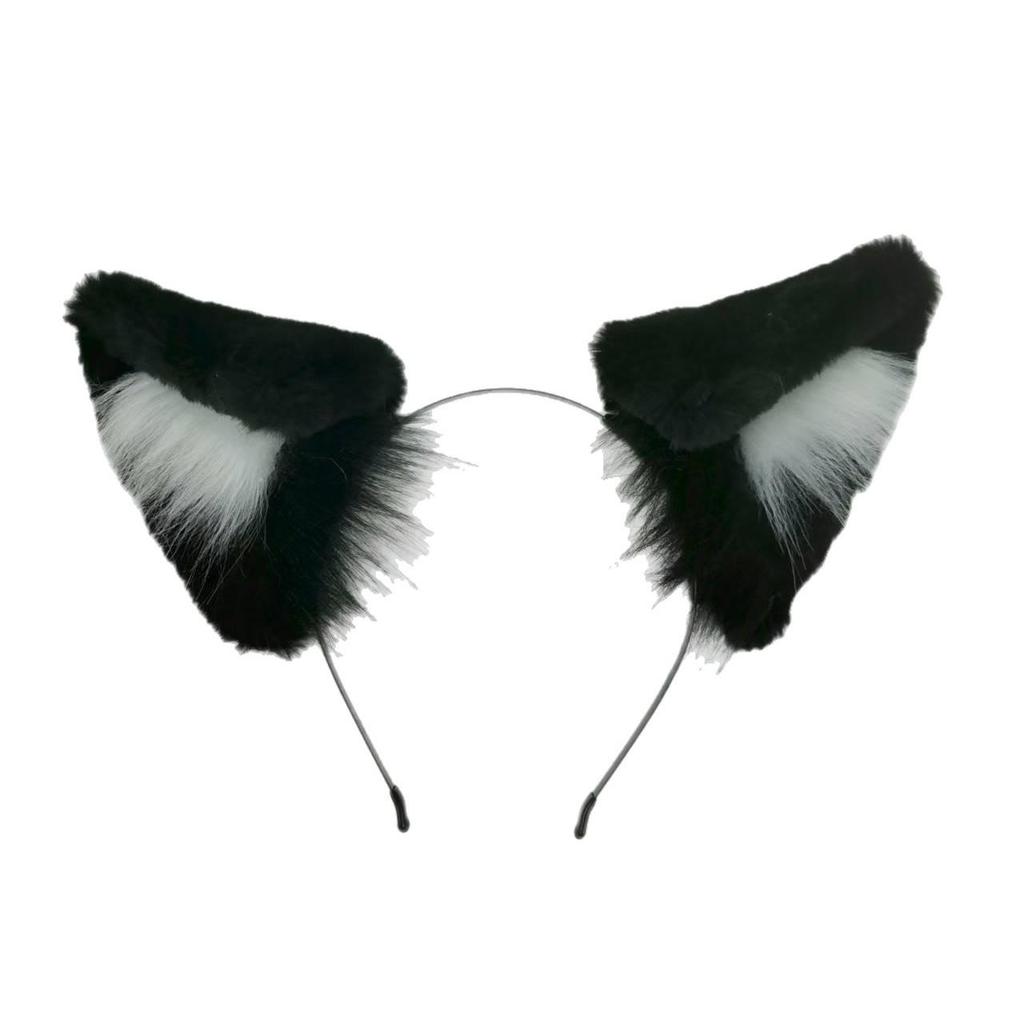 Japanese Style Plush Cat Fox Ears Headband for Women - Cute Animal Hair Clip Hairpin