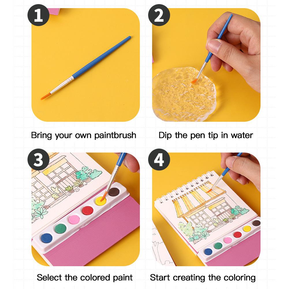 20 Sheet Sketchbook Drawing Picture Book Painting Brush Set Gouache Painting for Students Kids DIY Coloring Book Art Kit