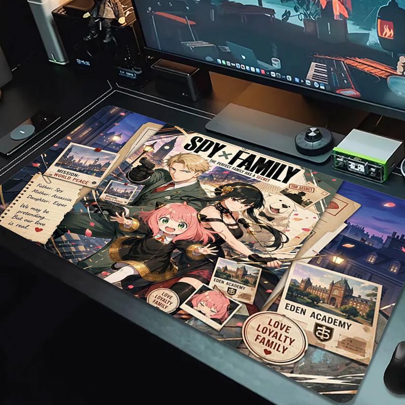 Spy x Family Anime Color Mouse Pad Large Gaming Table Cushion Non-slip Laptop Tablet Big Mousepad XXL Mat Mini PC Playmat With Lock edge