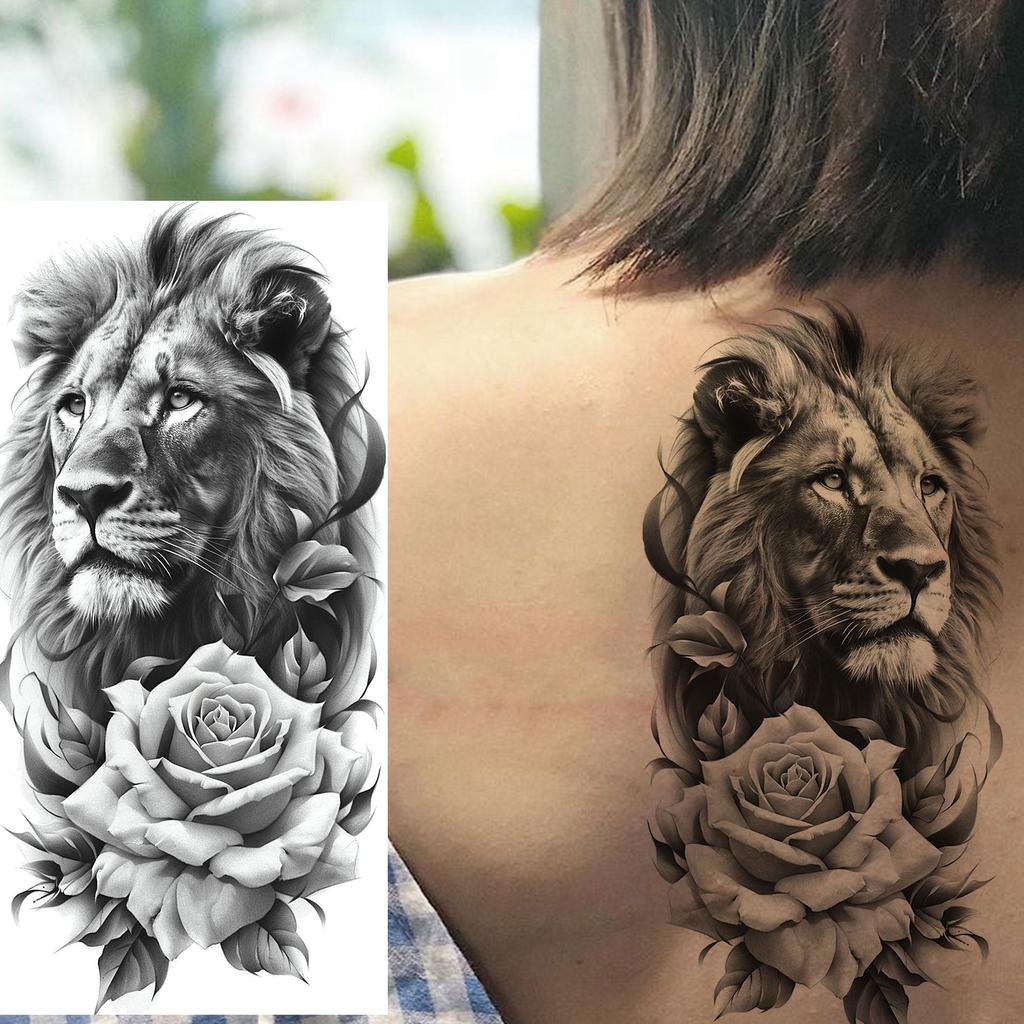 1 Sheet Sketch Flower Animals Temporary Tattoos For Women Long Lasting Waterproof Elephant Turtle Fake Tattoo Body Art Stickers