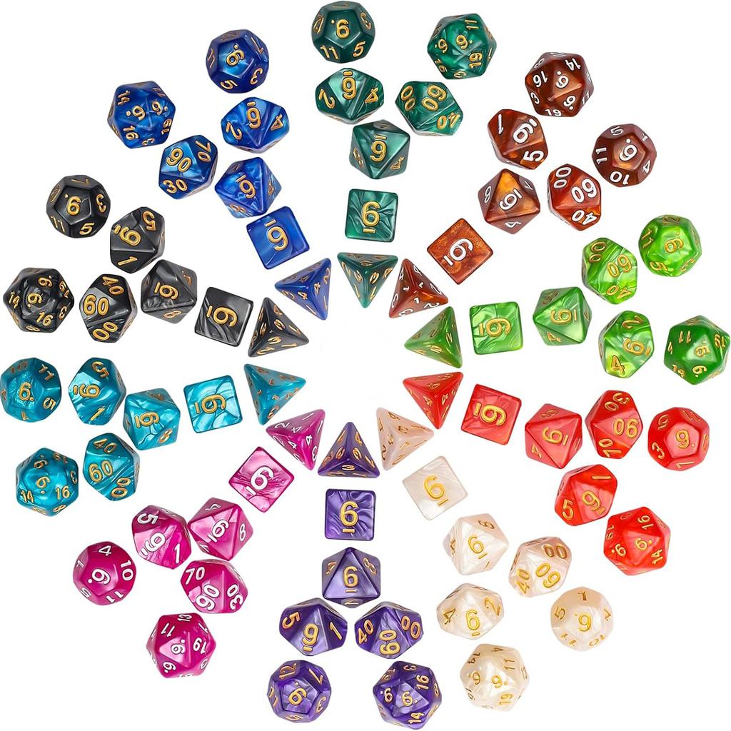 35pcs Polyhedral Dice Set with Black Storage Bag Color Number Polyhedra Dice RPG D&D Role-playing Games Accessories ZSY