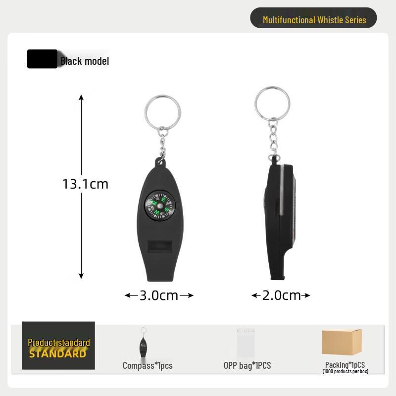 OEING Outdoor Multi-function Whistle Compass Magnifier (6-Pack) One Size