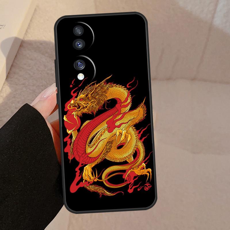 

Чехол в китайском стиле с журавлем и драконом для Honor Magic V5 5 6 7 Pro, для Honor X9a X9b X9c X8a X8b 50 70 90 200 400 Lite Honor X9a