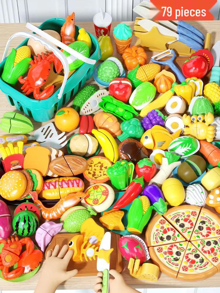 Peelable Pretend Play Fruits & Veggies Set - Fun Kitchen Toy for Children