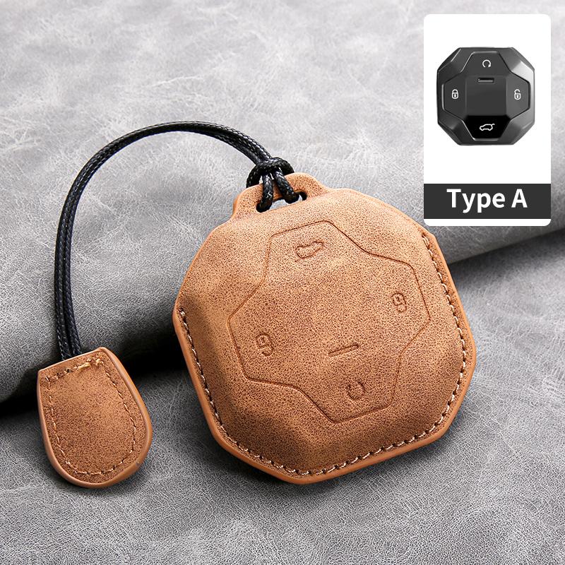 Leather Car Key Case Cover for Chery Jetour To Genesis Traveller T2 X90 X70 X95 DASHING X-1 Plus DTC L9 Car Key Shell Keychain