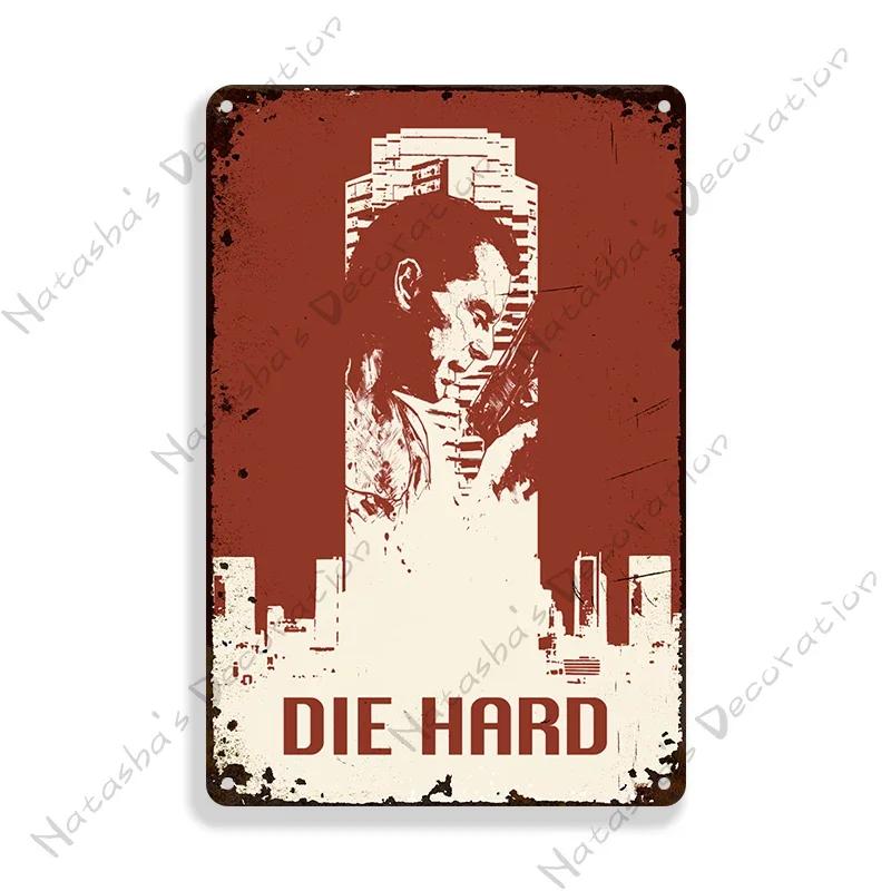 Classic Movie Poster Die Hard Retro Metal Sign Wall Plate Garage Cinema Theater Shop Store Man Cave Wall Decor Industrial Decor