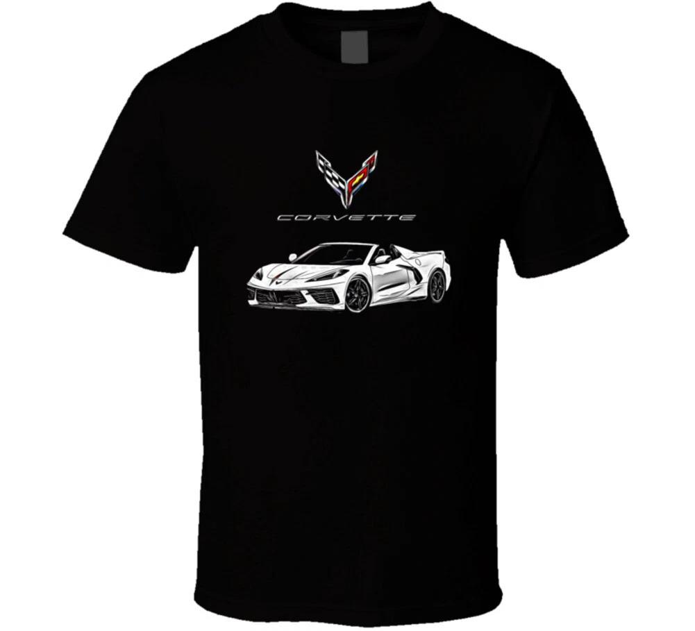 C8 White Vette Musclecar Supercar Hot Trending Gift T Shirt XL