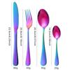 24Pcs Black Gold Western Dinnerware Set Stainless Steel Cutlery Set Fork Knife Spoon Tableware Set Flatware Set Silverware Set