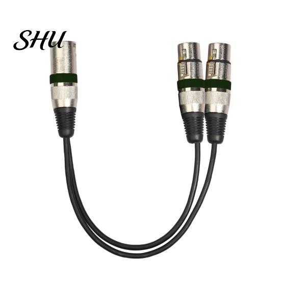 Audio Adapter Cable 30cm Anti-winding Balanced Transmission Zinc Alloy 2 in 1 Anti-interference XLR Male to Female Extension Cord for Sound Console