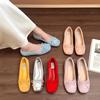 French retro flat-soled ballet shoes women's summer new suede commuting shallow mouth flat-soled single shoes soft-soled grandma shoes