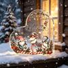 Custom Acrylic Tabletop Ornament Heart Shaped Christmas Gnome Decor, 2D Flat Holiday Festive Interior Decor Centerpiece with Love Design, Room