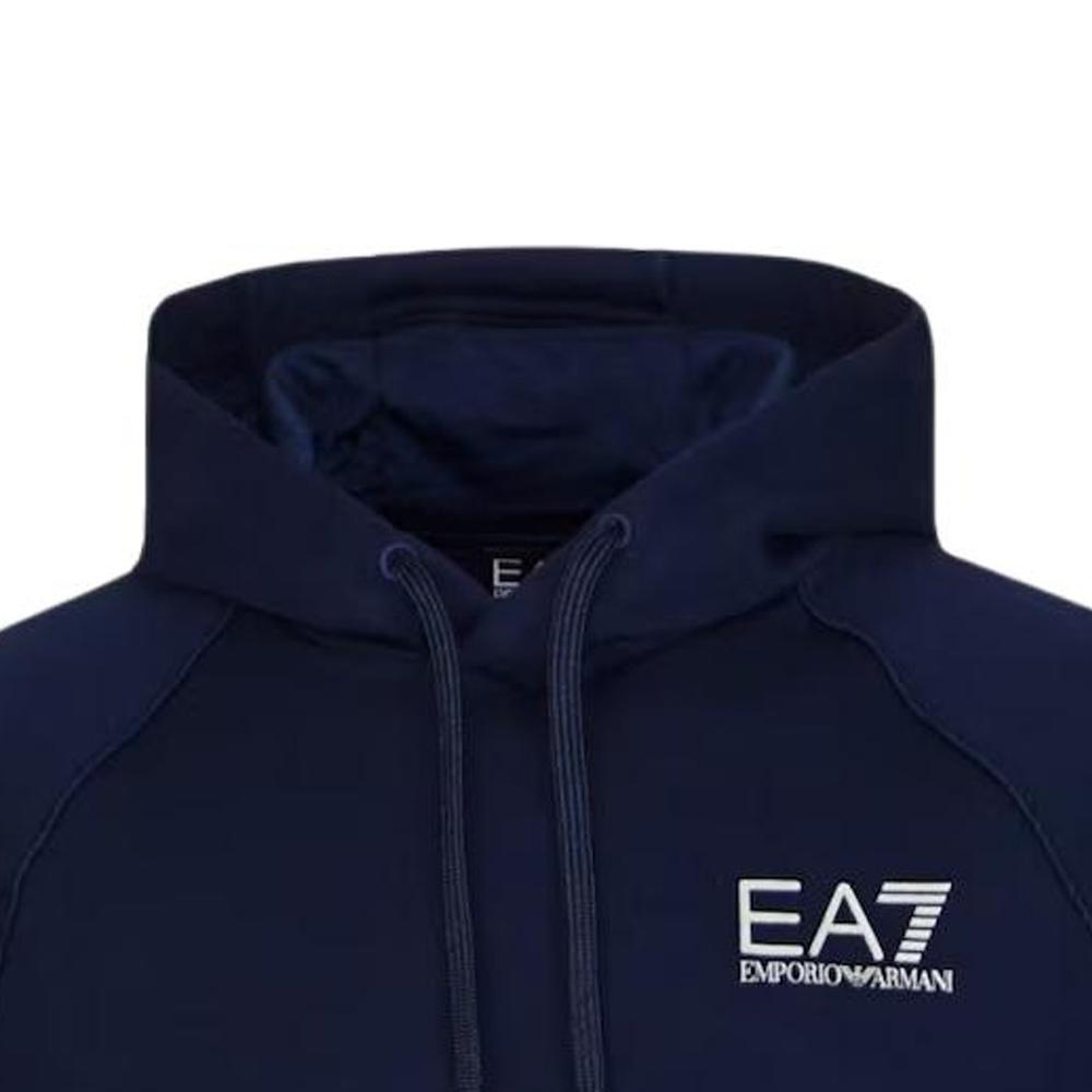 Emporio Armani EA7 Logo Print Hooded Sweatshirt Men tops Blue 8NPM08-PJ07Z-1554