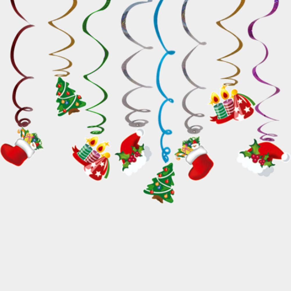 Decorations Eyecatching Christmas With Spiral Streamers And Triangle Flags For Holiday Festivities