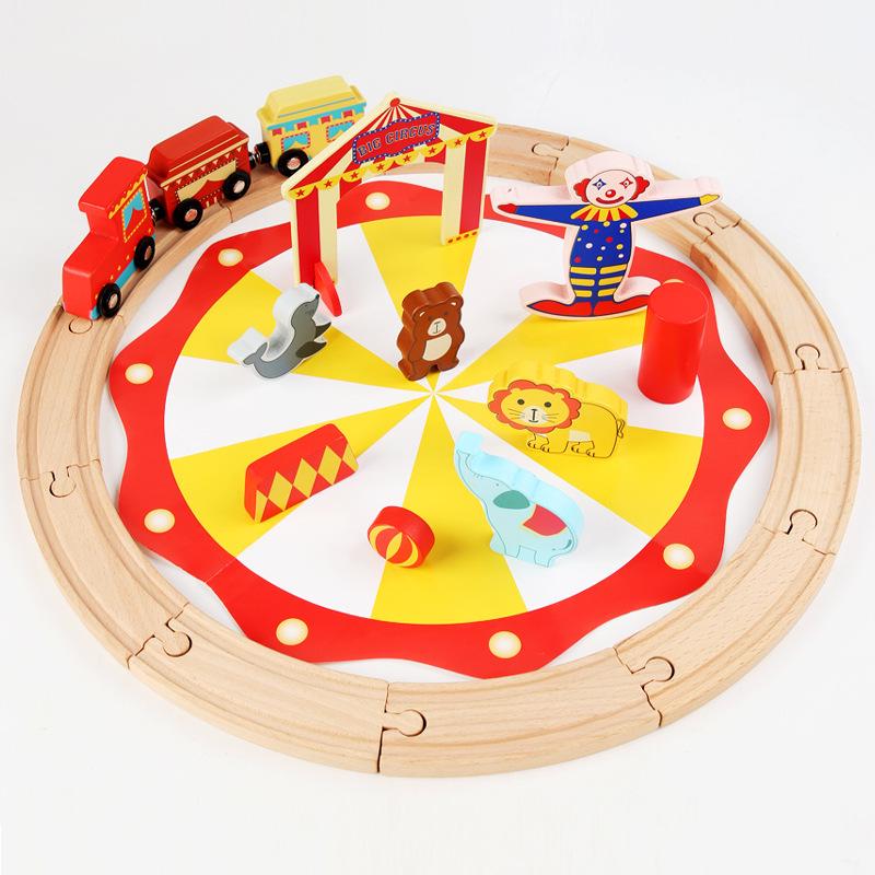 Kinder 25-teiliges Zirkuszug-Set aus Holz - Frühes Lernen & Bauspielzeug