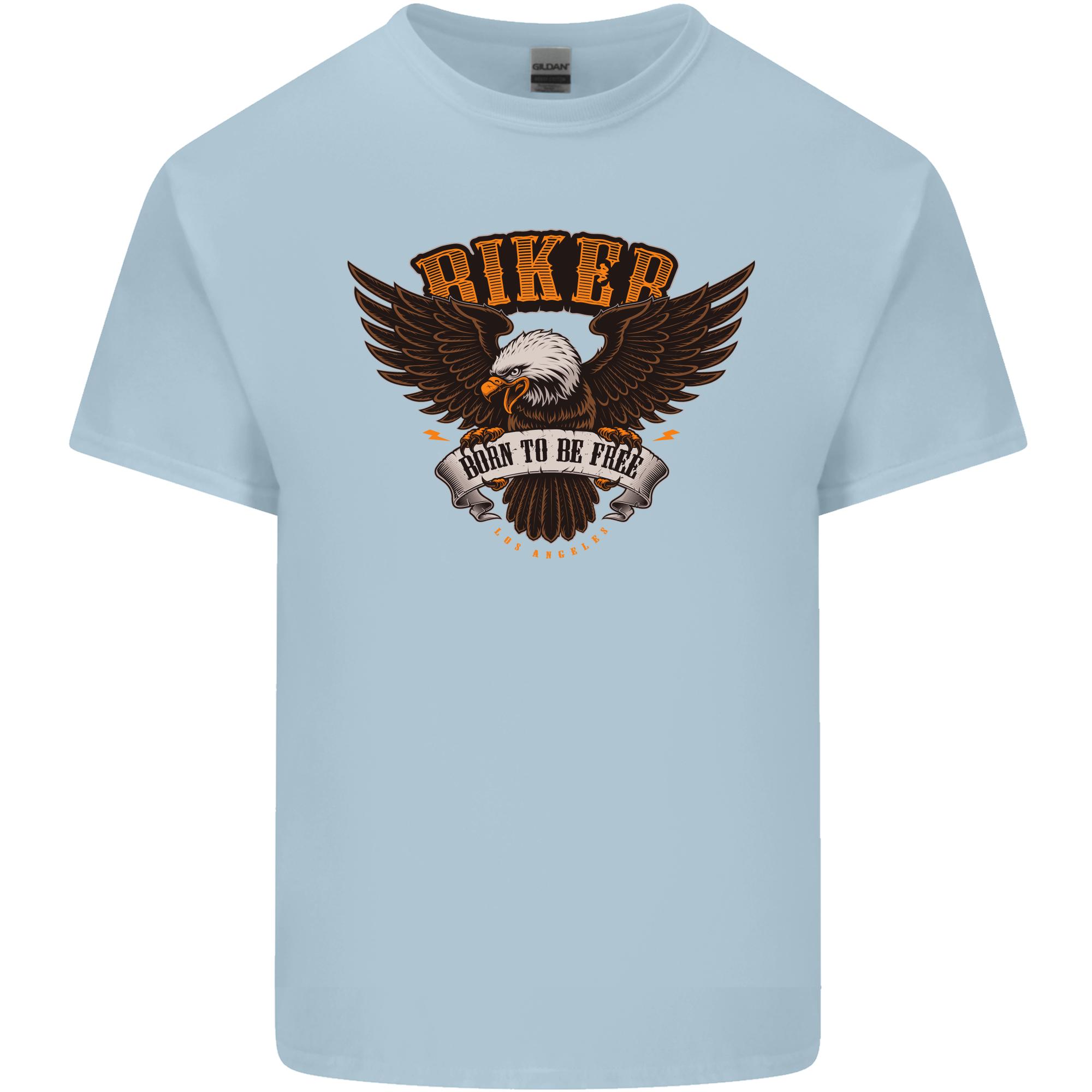 Biker Born to Be Free Motorbike Motorcycle Unisexs Light Cotton TShirt S