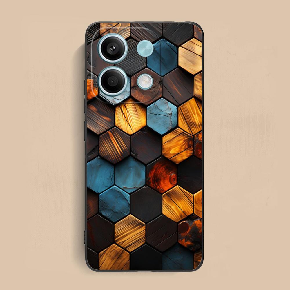 Wood Texture Mobile Cell Phone Case for Xiaomi Redmi Note 14 13 12 11 S Pro Plus 4G 5G Colorful Printing Cover Smartphone Luxury