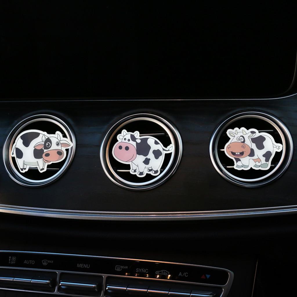 New Acrylic Cartoon Cow Car Perfume Clip Air Vent Decorative Cute Cow