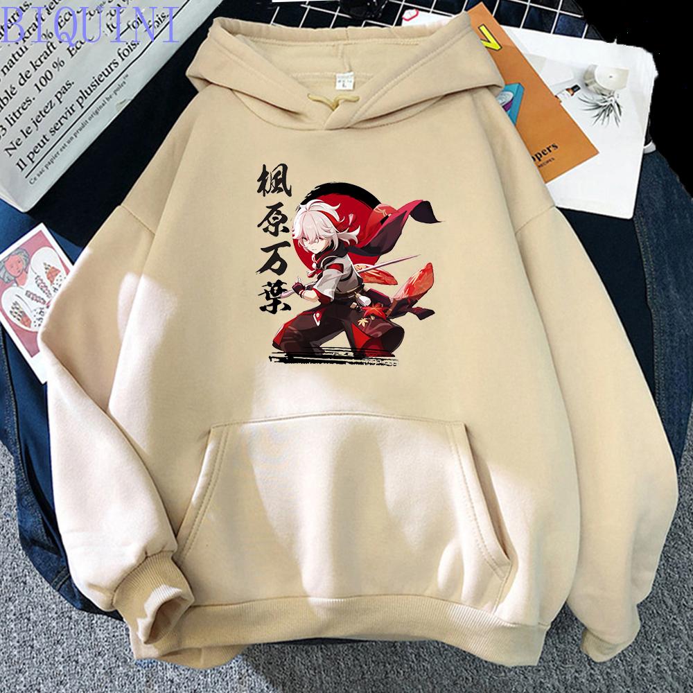 Genshin Impact Hoodie Men Kaedehara Kazuha Print Hoody Character Active Sweatshirts Women Winter Pullover Streetwear