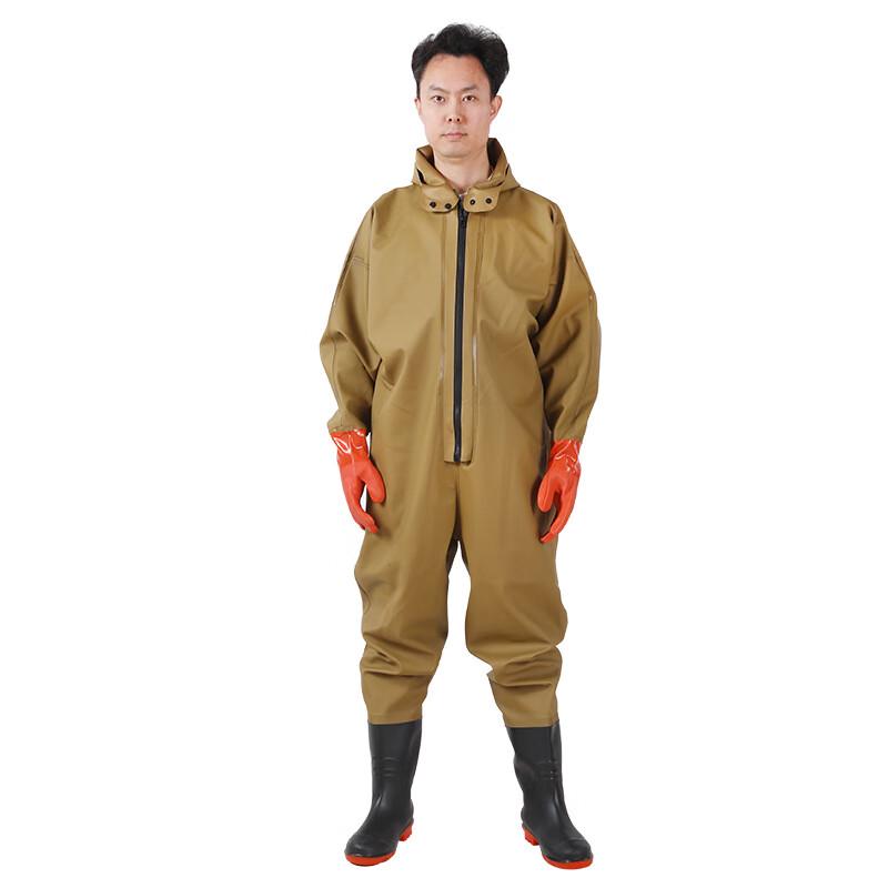 USAN HOME Waterproof One-Piece Wading Suit with Integrated Gloves