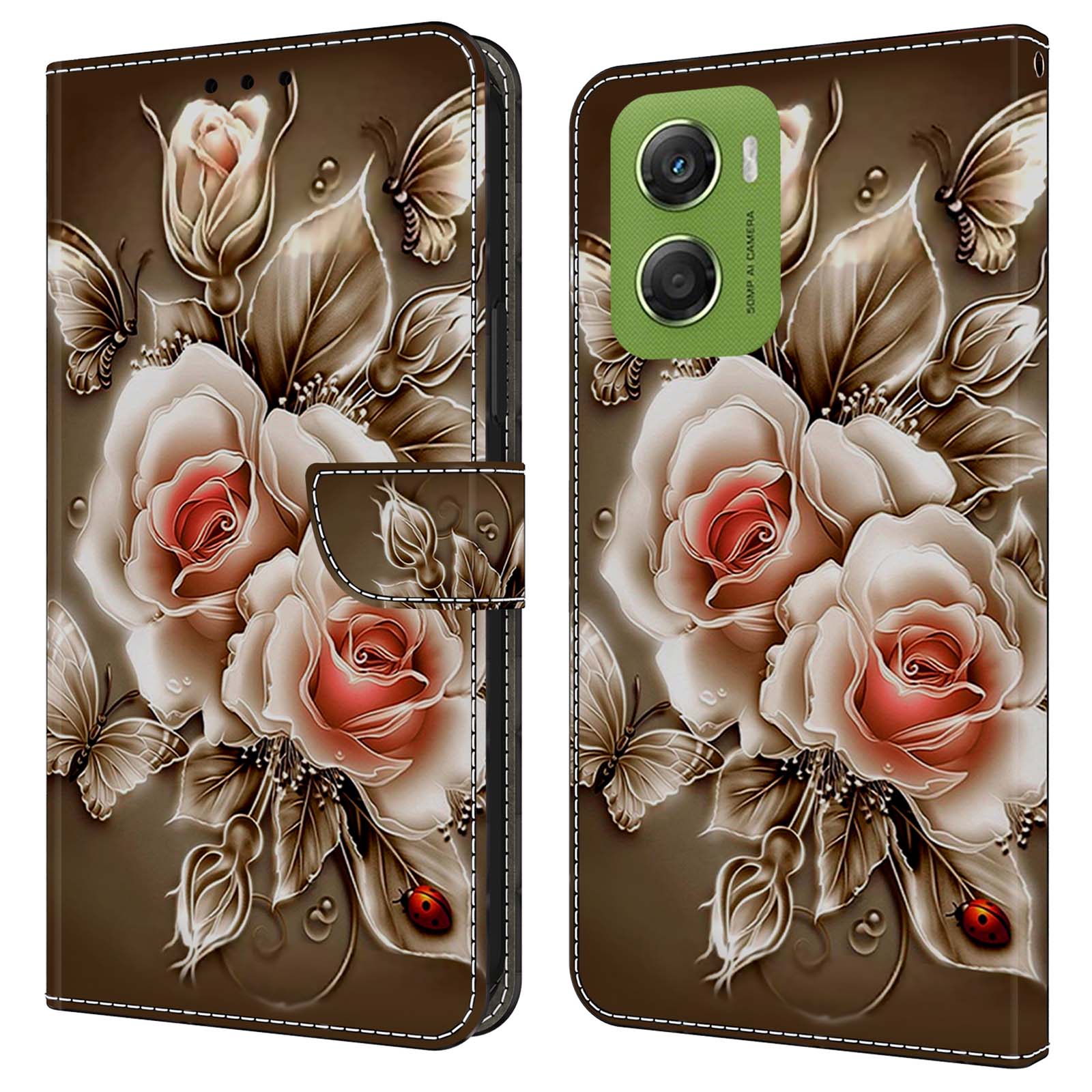 

Для Motorola Moto G06 4G Чохол-гаманець з підставкою, візерунок, PU шкіра, обкладинка-книжка