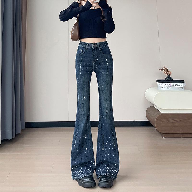 Women s High Waist Stretchy Flared Jeans - Slim Fit for Spring & Autumn L