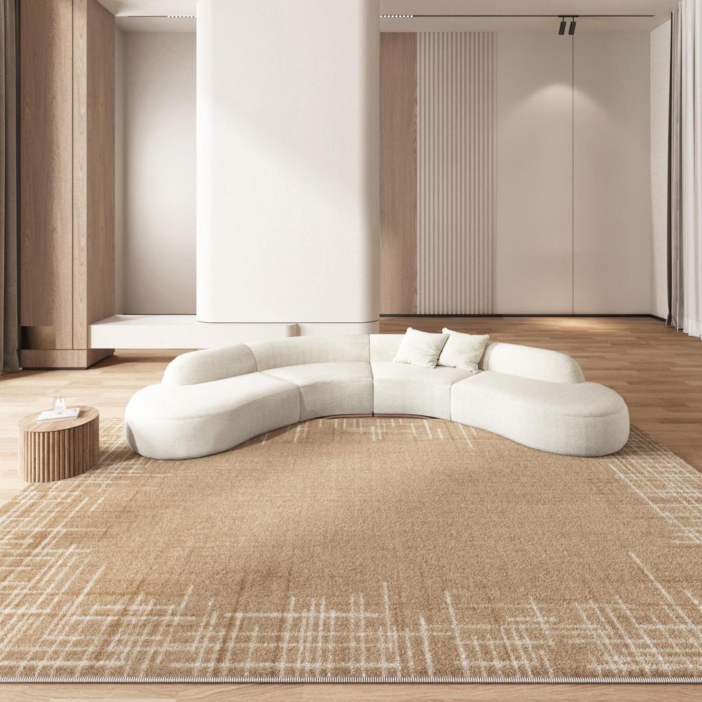 2024 Cream Long Hair Minimalist Carpet for Living Room or Bedroom