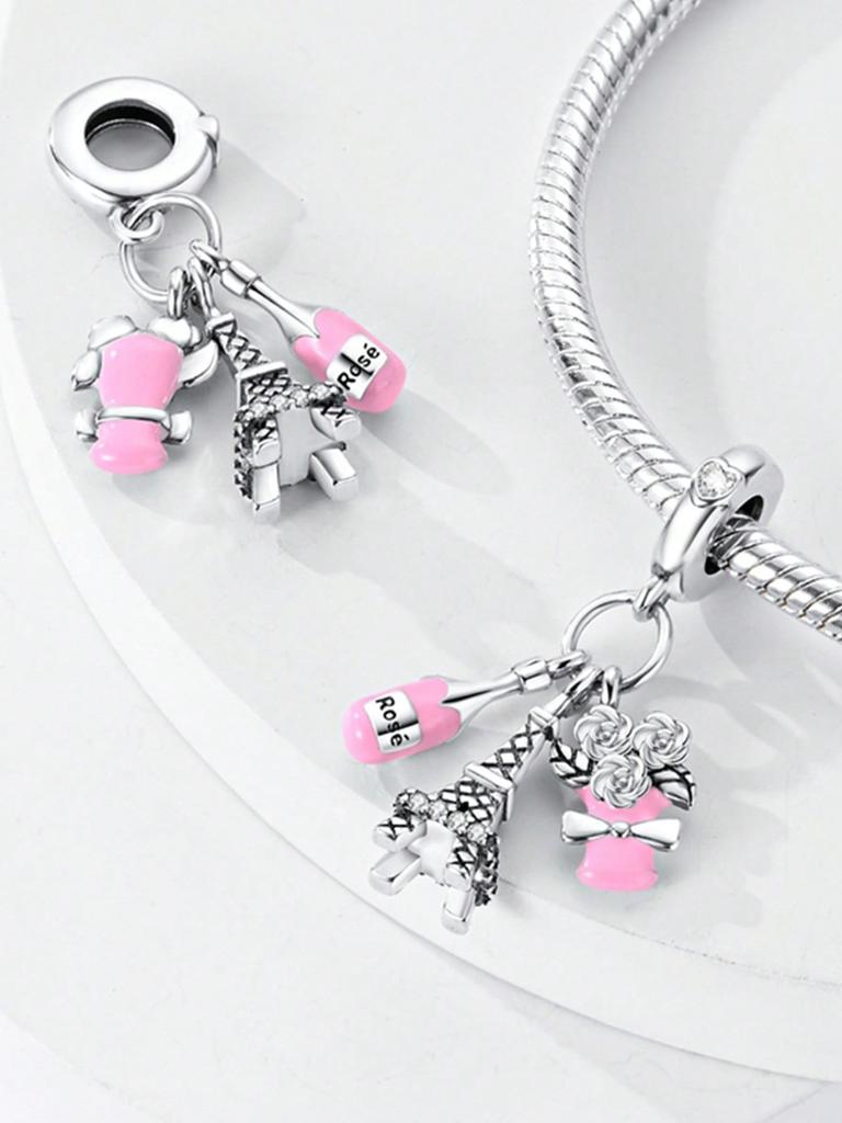 Copper Plated Original Charms Romantic Leaning Tower Of Pisa Beads Fit Bracelet Women'S Jewelry Gift